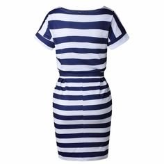 SALE $59.99-$32.99 Wear To Work Casual, Boat Neck Dress, Bow Belt, Little Angel, Dress With Belt, Striped Short, Wear To Work, Pocket Dress, Pencil Dress