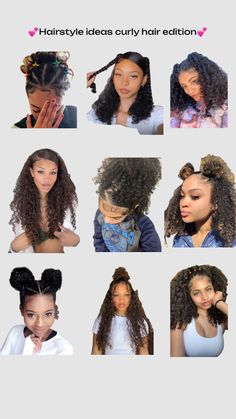 I’m a mixed girly who struggles to find hair style ideas… hope this helps anyone who may relate 💕💕 Protective Hairstyles For Curly Hair, Curly Hair 3c, Quick Curly Hairstyles, Hairstyle Examples, Girls Hairstyles Easy, Mixed Curly Hair, Kids Curly Hairstyles