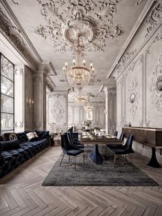 Baroque Interior, Interior Design Minimalist, Instagram Goals, Showroom Interior Design, Eero Saarinen, Home Luxury, Elegant Dining Room, Elegant Living Room