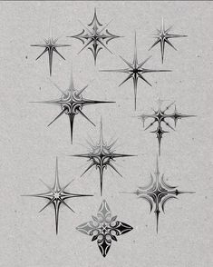 an image of star designs in black and white