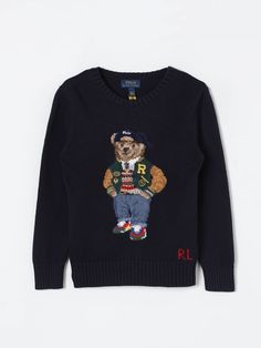 Sweater POLO RALPH LAUREN Kids color Blue Motif Jersey, Le Rosey, Kids Teddy Bear, Estilo Ivy, Vetements Clothing, Polo Ralph Lauren Kids, Polo Ralph Lauren Sweater, Ralph Lauren Pullover, Ralph Lauren Kids