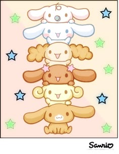 a group of stuffed animals sitting on top of each other in front of star shaped stars