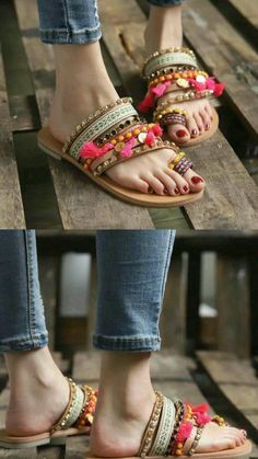 #trendsetting #kolhapurichappal Diy Scrunchie, Mexican Sandals, Purse Design, Shoes Heels Classy