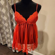 Victoria's Secret Red Lace Lingerie Size: Large -Includes Cute Matching Panties Bottoms Have Little Ruffle & Bow On Back, Sheer Bottoms Excellent Pre-Loved Condition! Tried On Only, Never Worn Please Let Me Know If You Have Any Questions Victoria's Secret Red Coquette Sleepwear, Red Coquette Victoria's Secret Sleepwear, Red Coquette Camisole Sleepwear, Red Lace Trim Camisole, Red Lace Sleepwear With Lace Trim, Red Sheer Coquette Sleepwear, Red Sheer Lace Sleepwear, Red Lace Coquette Sleepwear, Coquette Lace Red Sleepwear