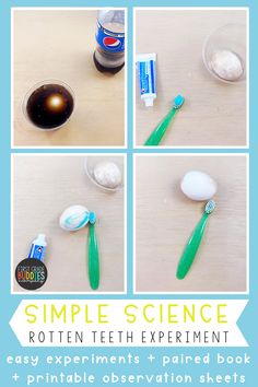 Preschool Teeth Crafts Dental Hygiene, Dentist Science Experiment, February Dental Health Month, Healthy Teeth Activities For Preschool, Teeth Week Preschool, Teeth Activities For Kindergarten, Teaching Dental Health To Kids