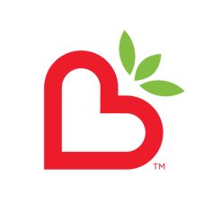 the letter b is made up of leaves and has a red heart with green leaves on it