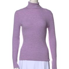 Slim Fitting Turtleneck Sweater In Pretty Lilac Purple Sweater. Lightly Worn In Good Condition Purple Turtleneck Sweater For Spring, Lilac Turtleneck Outfit, Lavender Turtleneck, Purple Turtleneck Winter Sweater, Light Purple Turtleneck, Purple Turtleneck, Purple Sweater, Lilac Purple, 3.1 Phillip Lim