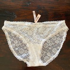 New Victoria’s Secret Lace Off White Underwear In Size L. Non Smoking Home. Victoria's Secret Daywear Briefs, Lace Bands, Lingerie Outfits, Bra Lingerie, Victoria Secret, Women's Intimates, Victoria’s Secret, Gin, Coco