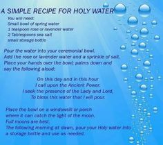 Holy water Sea Witchery, Spell Ingredients, Fairy Wishes, Protection Magic, Colon Cleansing, Moon Rituals, Lavender Water, Easy Spells