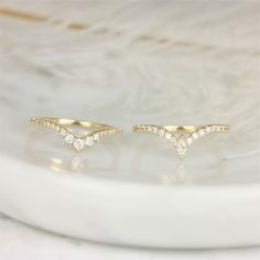 Kristen & Aldis are both a beautifully unique v-ring band that will perfectly dress up any set or stack! #rings #weddingrings #bands #weddingbands #gold #chevron #pave #diamonds #unique #jewelry #gifts #sparkle V Shaped Stacking Ring, Stack Rings, Arrow Ring, Gold Chevron, Chevron Ring, Shiny Things, Ring Band, Sparkle Diamonds, 14kt Gold