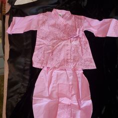 Festive Ethnic Outfit. Faraha Authentic Embroidered Pink Cotton Kurta & Ready To Wear Dhoti-Baby Boy. Costume. Size 9-12 Months. Excellent Condition. Please Note The Small Rust Pinholes In The Fabric. When Stored, Regular Pins Used To Keep Outfit Together Rusted, Leaving These Marks. Faraha Authentic Embroidered Pink Cotton Kurta And Ready To Wear Dhoti For A Baby Boy. Indian Dhoti Kurta, 9-12 Months Baby Boy Set. Cotton Blend Baby Boy Dress, Month Traditional Indian Baby Set, Krishna Baby Set. Embroidered Sets For Spring Traditional Ceremonies, Spring Long Sleeve Sets For Traditional Ceremonies, Bohemian Pink Sets With Traditional Patterns, Pink Long Sleeve Sets For Traditional Ceremonies, Pink Embroidered Festival Sets, Krishna Baby, Boy Dress, Indian Baby, Baby Boy Dress