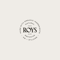 the logo for rovs organic products is shown in black and white on a gray background