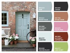 the front door is painted in different shades