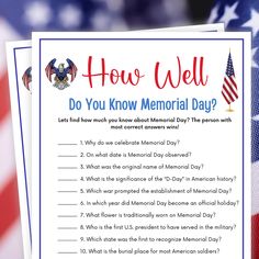 an american flag with the words how well do you know memorial day?