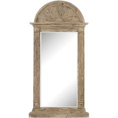 an old wooden mirror on a white background