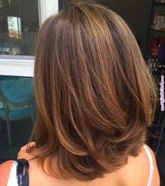 Korean Short, Long Brown Hair, Long Bob Hairstyles, Balayage Brunette, Penteado Cabelo Curto, Haircut For Thick Hair, Long Layered Hair