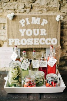 an image of a tray with drinks on it that says pimp your proscicoo