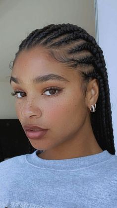 Black Protective Hairstyles Braids Short, 7 Braids Hairstyle, Cornrows Drawing Reference, Braids Short Hair Black, Short Cornrow Hairstyles For Black Women, Short Hair Braids For Women, Box Braids For Short Hair, Cornrow Hair Styles, Box Braids Short Hair