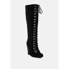 Handcrafted in high-quality genuine leather, this pair of high heeled Knee boot has antique metal eyelets which exhibits a vintage charm. The side zipper opening makes it a comfy pair to wear. These are perfect as after party shoes or bachelorette heels. Type: BootsHeel Type: High Block HeelClose Almond ToeUpper Material: Suede LeatherLining: Soft LeatheretteOutsole: RubberInsole: Lightly padded insoleSide Zipper OpeningAntique Metallic EyeletHigh Wooden Stack Block HeelParty Wear Dress bootsRCS Short Winter Boots, Ankle Cowboy Boots, Ankle Boots Dress, Boots Heel, Knee High Heels, High Heel Boots Knee, Timberlands Women, Leather Riding Boots, Pull On Boots