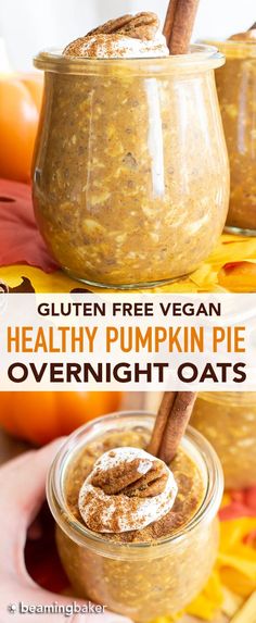 pumpkin pie overnight oats in mason jars