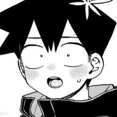 an image of a boy with black hair and a star on his head, looking surprised