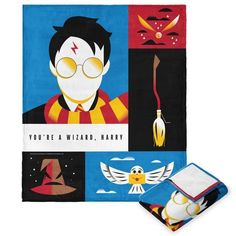 a harry potter towel and throw blanket set