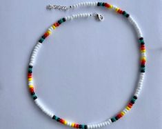 Western Beaded Choker Seed Bead Necklace - Etsy Southwestern White Beaded Bracelets With Colorful Beads, Southwestern Style White Beaded Necklace As Gift, Southwestern Style Large White Beads, Casual White Beaded Necklaces With Large Beads, Casual White Beaded Necklace With Large Beads, Southwestern Style White Beads As Gift, Southwestern White Beads For Gift, Southwestern Style White Beads For Gift, White Southwestern Style Beaded Necklaces For Festival