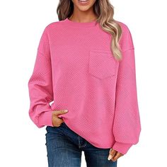 Season:Winter,Fall; Fabric:Polyester; Sleeve Length:Long Sleeve; Look After Me:Machine wash,Wet and Dry,Washable; Gender:Women's; Style:Casual; Elasticity:Micro-elastic; Occasion:Dailywear,Street; Top Length:Regular; Fit Type:Regular Fit; Design:Pocket; Neckline:Crew Neck; Sports Clothing Sub Category:Sweatshirt; Listing Date:09/05/2024 Pink Relaxed Fit Sweatshirt For Winter, Cozy Pink Sweater With Pockets, Pink Tops With Pockets For Fall, Pink Fall Top With Pockets, Fall Pink Tops With Pockets, Pink Fall Tops With Ribbed Cuffs, Pink Tops With Ribbed Cuffs For Fall, Pink Long Sleeve Sweater With Pockets, Korean Fall Outfits