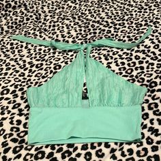 Nwt Aqua Halter Crop Top. Size Large. Can Tie To Adjust To Your Desired Fit. Triangle Top Crop Top For Night Out In Summer, Triangle Top Crop Top For Summer Nights Out, Summer Triangle Top Crop For Night Out, Triangle Crop Top For Summer Night Out, Summer Crop Top Halter For Night Out, Solid Color Summer Halter Top For Night Out, Solid Halter Top For Summer Night Out, Stretch Triangle Crop Top For Day Out, Trendy Triangle Crop Top For Night Out