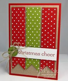 a handmade christmas card with polka dots