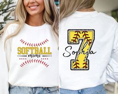 Personalized Mama Softball Shirt, Nana Softball Shirt, Cute Softball Shirt for Mom, Mimi Softball Gifts, Grandma Softball Tee Thank you so much for choosing us! How To Order 1️⃣ Please review all the information provided before placing an order. 2️⃣ Select the shirt type and size using the drop down menu. 3️⃣ Select the color of the shirt using the following drop down menu. 4️⃣ Once all your desired items are in your cart you may complete your order by entering your payment method, desired shipp Softball Pitcher Mom Shirt, Softball Shirts For Family, Softball Tees, Custom Softball, Softball Jerseys, Softball Mom Shirts, Softball Gifts, Food Drawings, Softball Shirt