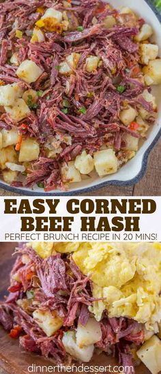 an easy corned beef hash browns recipe with potatoes and carrots