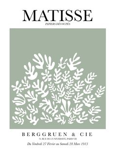 the front cover of matissee magazine, featuring an image of white leaves on green