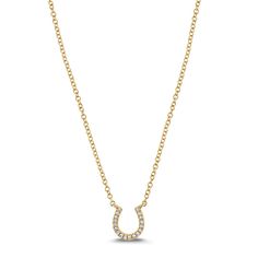 14k Yellow Gold Natural Diamond Horseshoe Necklace .06 ct tw by Shy Creation Diamond Facts, Diamond Solitaire Earrings, Gold For Women, Solitaire Diamond Pendant, Horseshoe Necklace, Heart Pendant Diamond, Accessories Ideas, Rose Gold Diamonds, Diamond Sizes