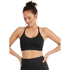 The Stretch Support T-Back Sports Bra delivers soft, stretchy support in an ultra comfy package. This adjustable T-back is perfect for everyday wear or low-impact workouts (plus, you'll love the stylish back cutout). Cross Back Stretch Activewear For Sports, Breathable T-back Athleisure Activewear, Moisture-wicking Cross Back Activewear, Solid Moisture-wicking Cross Back Activewear, Stretch Cross Back Activewear For Training, Stretch Cross-back Activewear For Training, Compressive T-back Activewear For Workout, Breathable Strappy Back Activewear, Moisture-wicking Stretch Sports Bra With Strappy Back