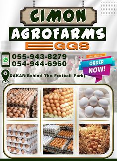 an advertisement for the farm with eggs