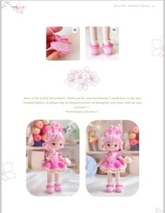 Crochet pattern for doll wearing pink dress, pink hair, pink shoes Pink Shoes, Wear Pink, Dress Pink, Pink Hair, Pink Dress, Crochet Pattern, Crochet Patterns, Dolls