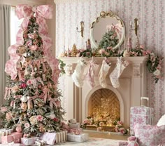 LoveShackFancy Stocking Collection | Pottery Barn Kids Girly Christmas, A Pink Christmas, Pink Xmas, Pink Christmas Decorations, Pink Winter, 12 December, Christmas Inspo, Christmas Room, Christmas Vibes