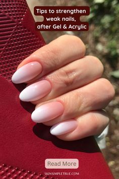 nail care after acrylics Best Nail Strengthener, Nails Remedies, Grow Natural Nails, Healthy Nails Natural, Oil For Nails, Nail Remedies, Strengthen Nails, Nail Routine, Acrylic Tips