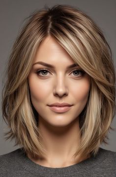 Theresa Guidice Hair, Short Layered Lob With Curtain Bangs, Hair Ideas For Over 40 For Women, Collarbone Length Hair With Side Part, Easy Hair Color To Maintain Brunette, Haircuts For Medium Length Hair, Layered Haircuts For Medium Hair, Hair Affair