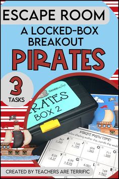 the escape room is a locked - box breakout pirate's box 3 tasks