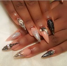 Nail Art Tutorial, Stiletto Nails, Perfect Nails, Almond Nails, Makeup Nails, Nail Ideas, Nail Inspo, Royalty