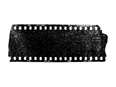 a black and white photo of an old film strip with some holes in the middle