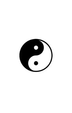 a black and white yin symbol on a white background