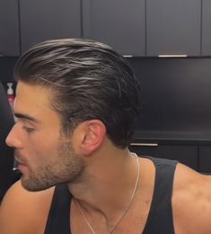 Men Haircut With Straight Hair, Cop Hairstyle Men, Mens Trending Hairstyles 2024, Classic Man Hairstyle, Slick Back Receding Hairline, Modern Slick Back, Mens Haircut Long On Top Straight Hair, Men’s Hairstyles 2024 Long, Men’s Hair Shaved Sides Long Top