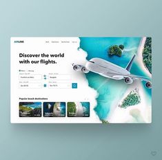 the landing page for an airline website