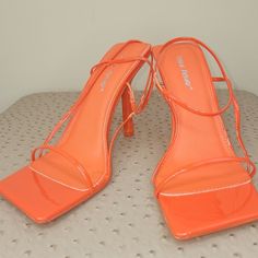 Nwob Asos Orange Straps Sandals Written Size 8(Fits A 10m) Brand New Without Box Never Worn Please Note: I Bought This Shoe From Asos It Came Without Tag. Brand Name Public Desire* Trendy Strappy Heels For Vacation, Summer Party Sandals In Orange, Trendy Orange Heels For Vacation, Fitted Orange Open Toe Sandals, High Heel Sandals With Straps For Beach, Summer Strappy Heels, Fitted Strappy Sandals For Beach, Chic Orange Strappy Sandals, Orange Strappy Sandals With Heel Strap