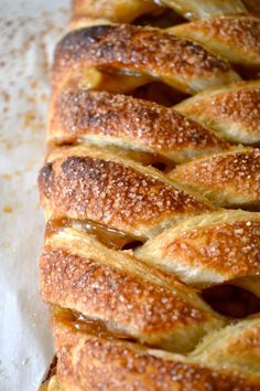 a close up of a pastry on a piece of paper