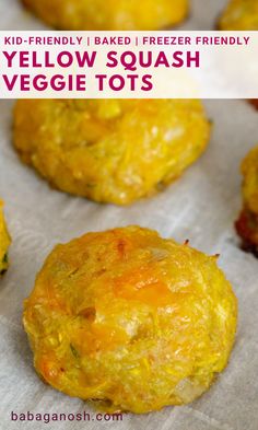 yellow squash veggie tots with text overlay