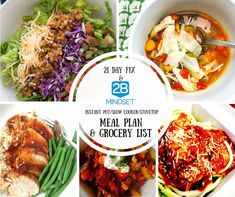 the meal plan and grocery list for 21 day fix